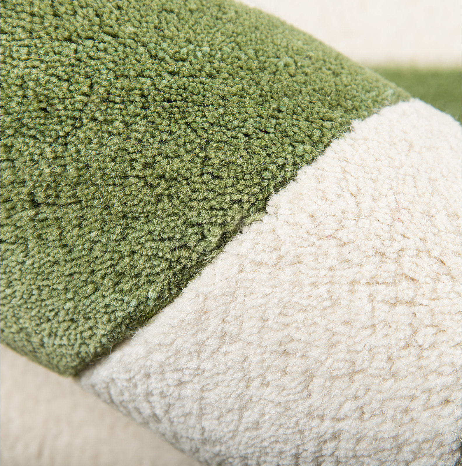 Glory Lime Green Hand-Tufted Geometric Wool Rug, Runner 2'3" x 8'