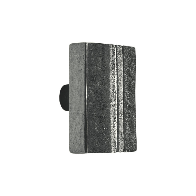 Marrakesh Bronze Rectangular Knob, White Bronze Dark