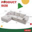 Canapé modulaire Modern Cloud avec méridienne en L, siège profond pour le salon-2026088565-2026088566