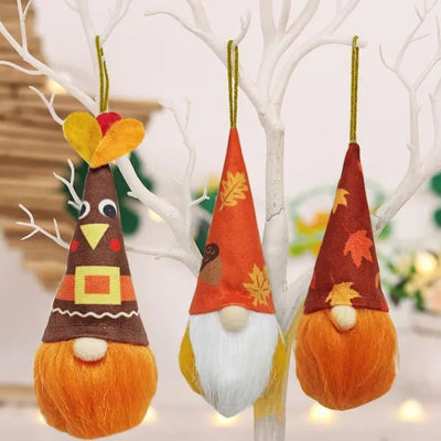 Décorations d'arbre d'automne de l'Action de grâce en peluche, 6 pouces de grandes décorations d'automne de l'Action de grâce pour les petites décorations d'intérieur