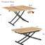 Table élévatrice multifonctionnelle avec 0,8 pouce d'épaisseur, pieds en métal noir, bois texturé, convient pour le bureau, le bureau et la toilette, bureau moderne à hauteur réglable, café, salle à manger, pieds