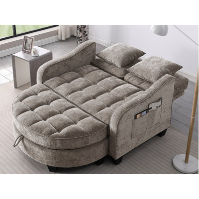Accent Chair With Storage Semicircular Ottoman