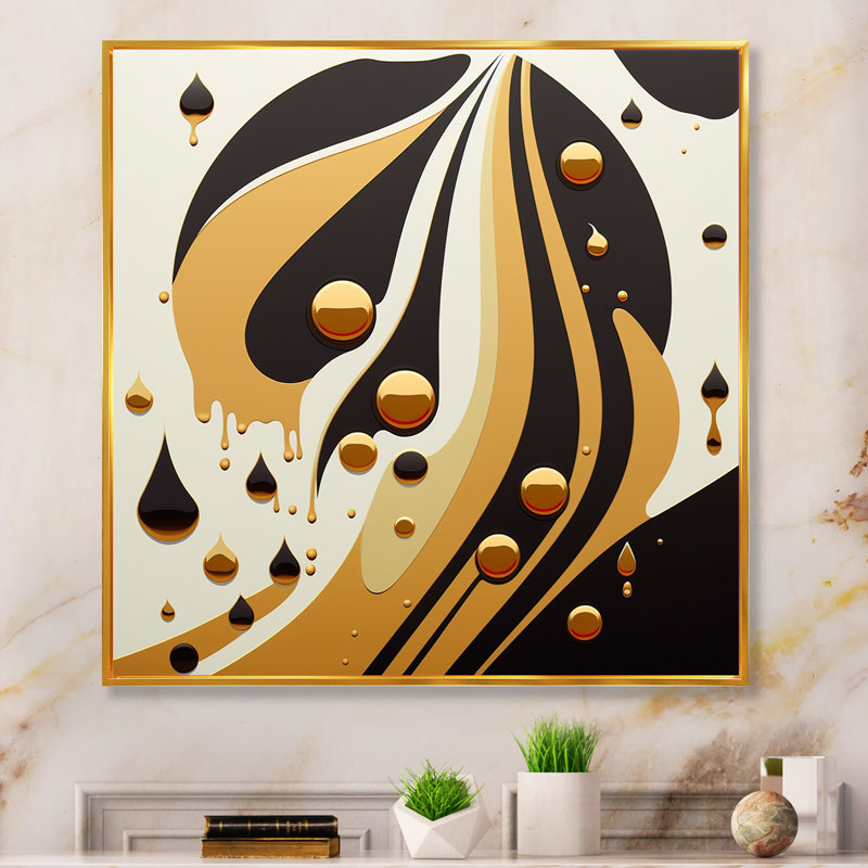 Ginnie Golden Circular Universe I - reproduction sur toile, L 16 po x H 16 po, Cadre flottant doré