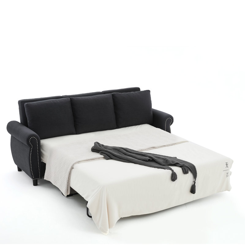 Canapé-lit, canapé-lit avec matelas, Gris foncé