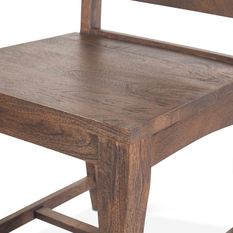 Toulon Solid Wood Slat Back Side Chair in Vintage Brown, Weathered Mango, Weathered Mango
