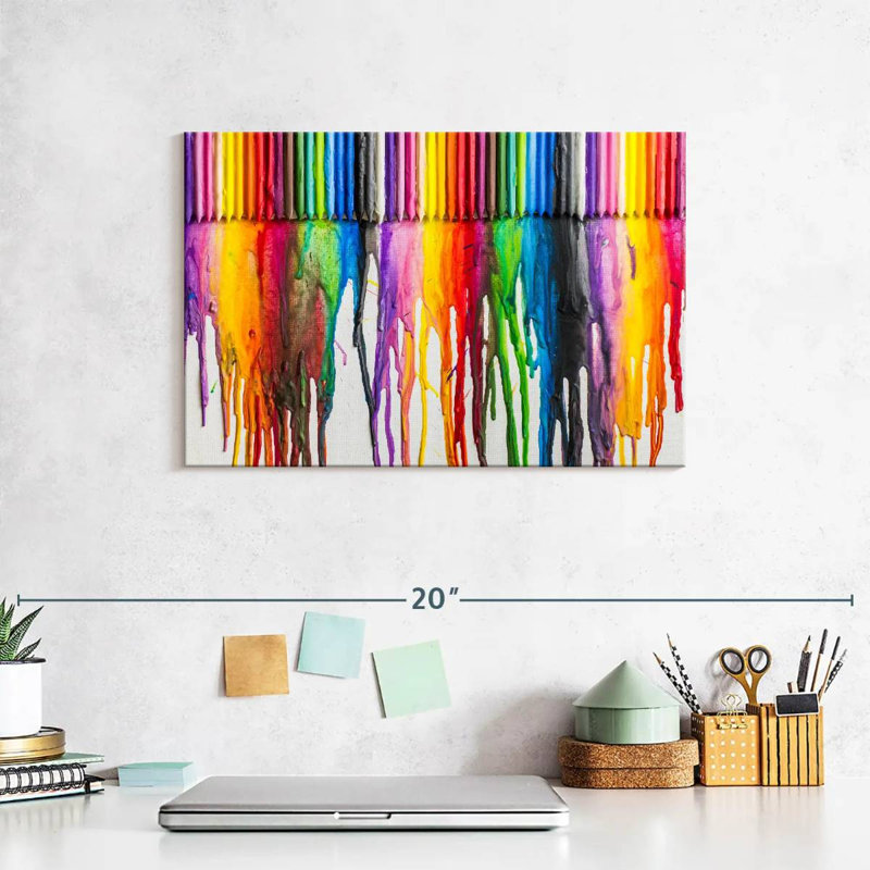 Melting Crayon Canvas Print, 8" H x 12" W x 1" D
