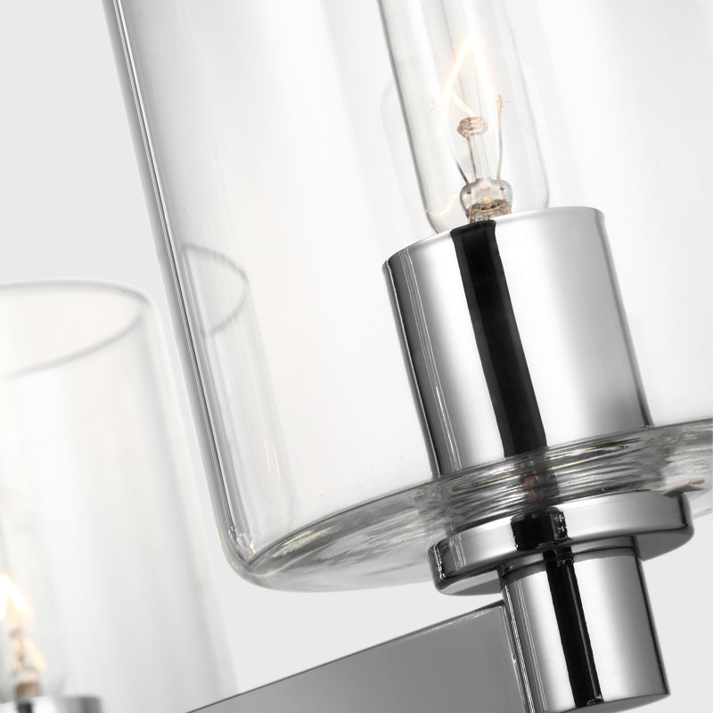 Fullton Dining Room Chandelier With Clear Shade, 10.375" H x 21.625" W x 21.625" D, 3 Lights, Chrome
