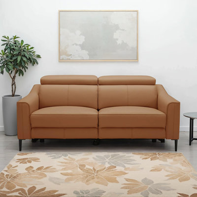 Causeuse inclinable en cuir véritable Anisia