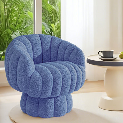 Fauteuil demi-tonneau rembourré rembourré avec coussin