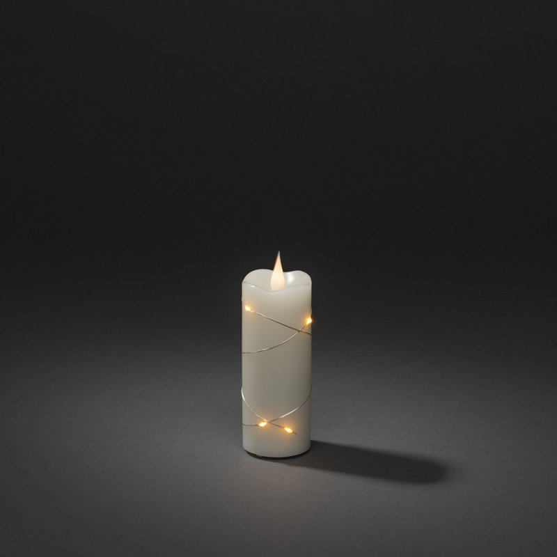 3D Moving Flame Battery Candle, Ivory, 12.7cm H x 5cm W x 5cm D