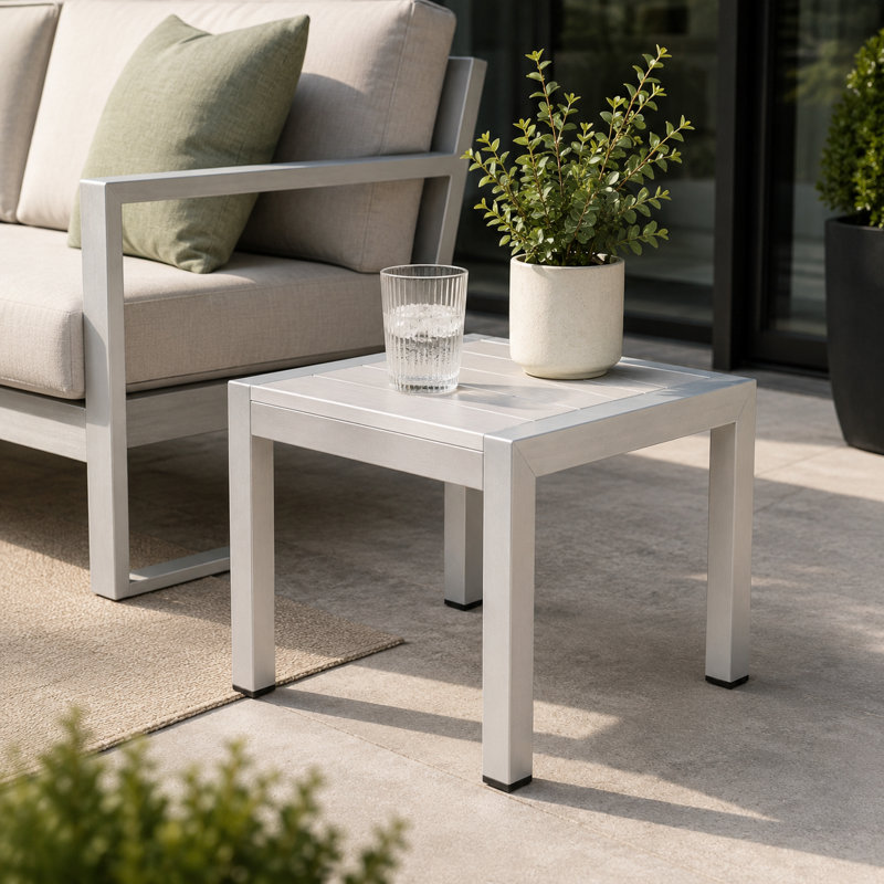Table d'appoint en plastique / résine Aynura, Blanc