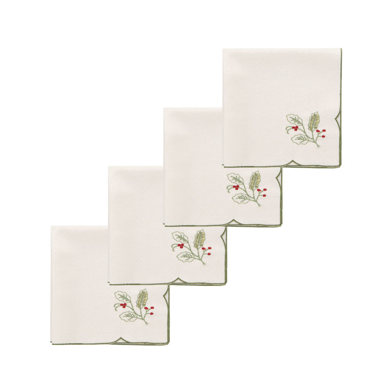 Lenox Holiday Vine Cutwork Napkin 4 Pack Set
