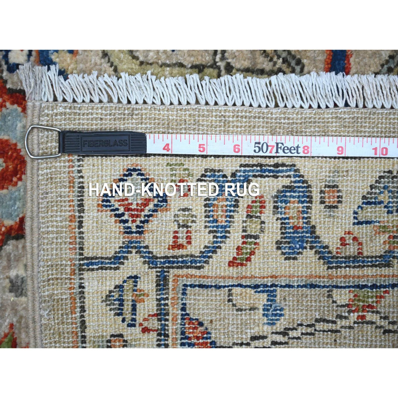 Tapis de couloir oriental en laine noué à la main 2 pi 11 po x 6 pi 2 po gris Aryana