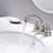 Centerset  Brushed Nickel 2 Or 3 Holes Stainless Steel Bathroom Sink Faucet, 2 Handle Bathroom Faucet With Copper Pop Up Drain And Water Supply Lines, BF008-5-BN