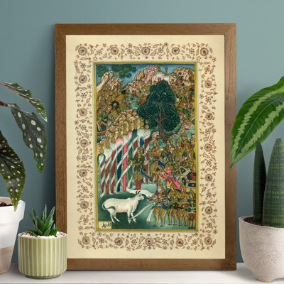 Acclamation de neuf normes - du Baburnama | Peinture miniature sur papier