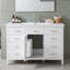 Meuble-lavabo de salle de bain avec lavabo en résine, porte à fermeture douce et 6 tiroirs, séparateurs amovibles et supports de porte à 2 niveaux