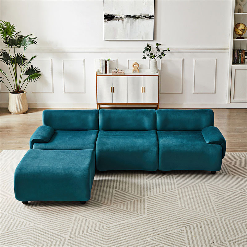 Canapé modulaire Demba, Tissu bleu
