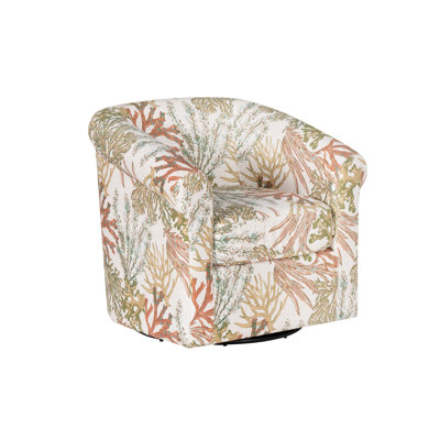 Carmorn Ocean Upholstered Swivel Barrel Armchair