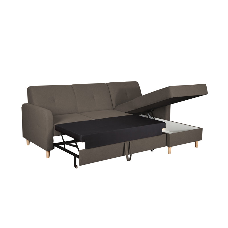 4 Seater Sofa Bed, Right Hand Facing, Brown