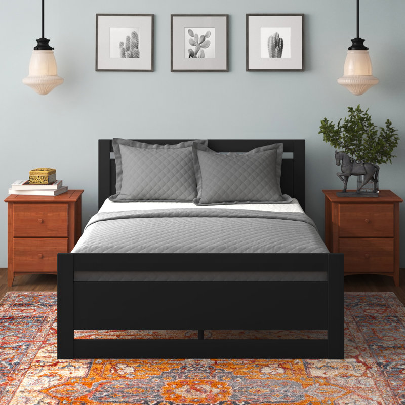 Ayaan Platform Bed, White, Queen