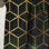 Cubes jaunes sur fond bleu cosmique - Rideau simple occultant moderne géométrique