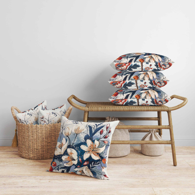 Coussin Painted Paradise, Carré 16 po