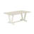 6-Piece Dining Table Set and Dining Bench - 4 Cream Linen Fabric Chairs Wire brushed Linen White.-275643480-275643483