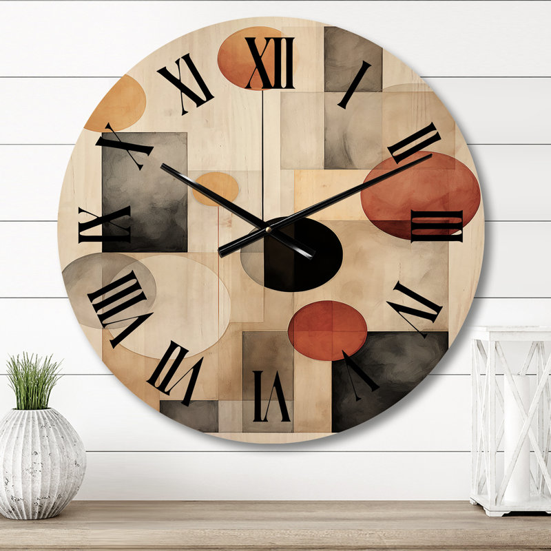 Horloge murale en bois massif Sennur, Moyenne
