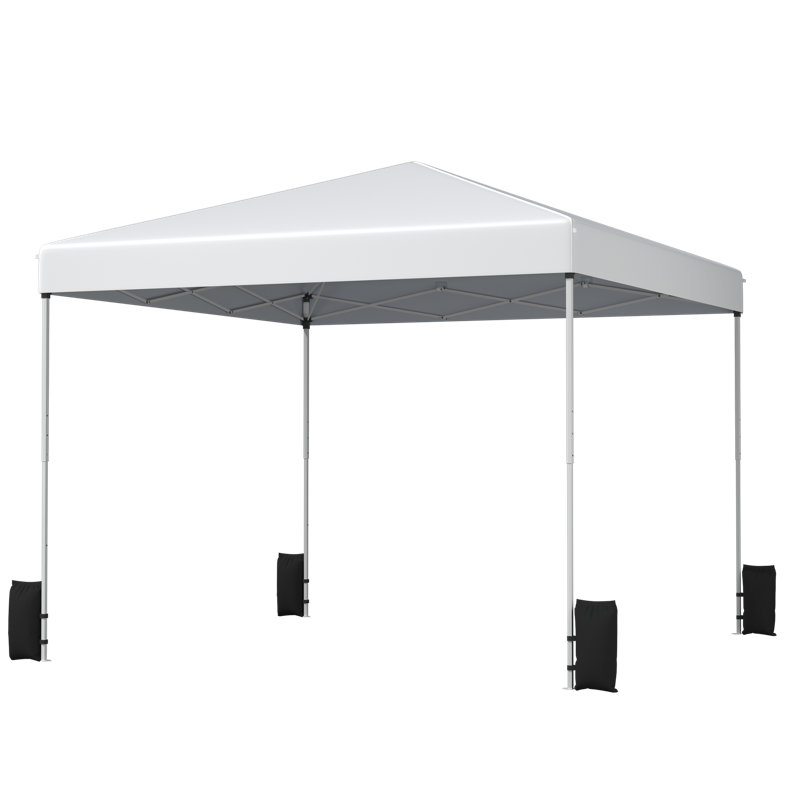 10 pi. L 10 pi. D Pavillon de jardin en métal, auvent escamotable, Crème