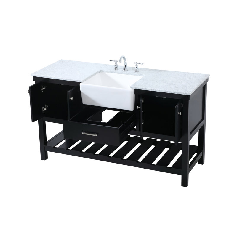 Meuble-lavabo simple 60 po Pelaghia, Noir