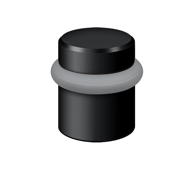 Deltana UFB4505U19 Round Universal Floor Bumper 1-1/2", Solid Brass in Paint Black, Painted Black
