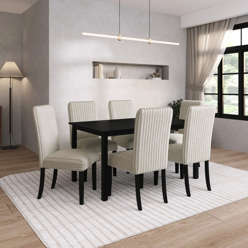 Georgina 7-Piece Dining Set, Light Beige