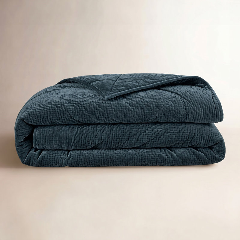 Fieldway Single Quilt, Queen Quilt, Navy Blue