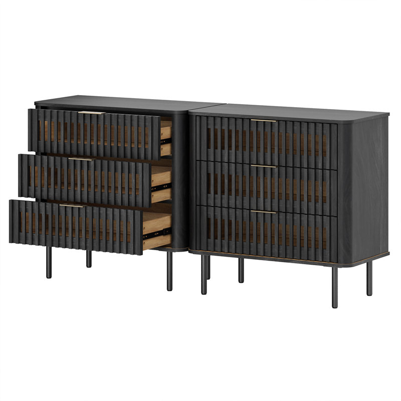 Buffet avec rangement, meuble de cuisine, noir, Noir