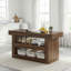 Îlot de cuisine de 55 po avec tablettes de rangement, îlot de cuisine à 3 niveaux avec grand comptoir, table basse pour la cuisine et la salle à manger
