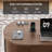 59.07'' Adjustable Height Lift Top Executive Desk, Mid-Century Wood Home Office Desk With 2 Tambour Door Cabinets & Power Outlet-660411720
