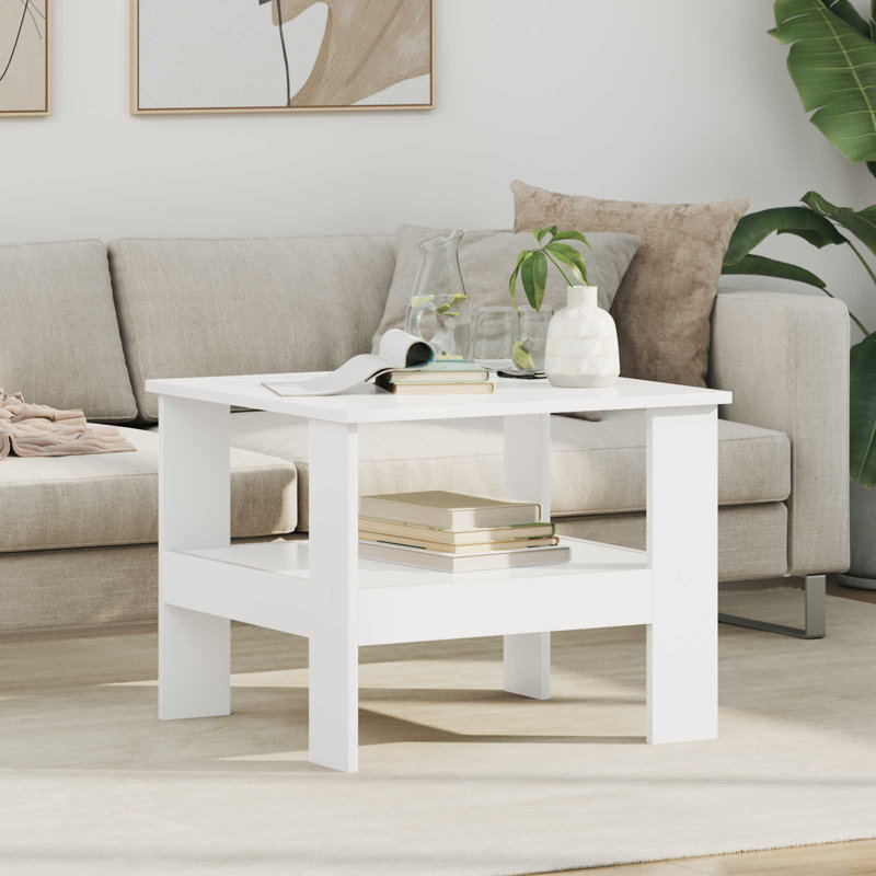 Coffee Table with Storage, White