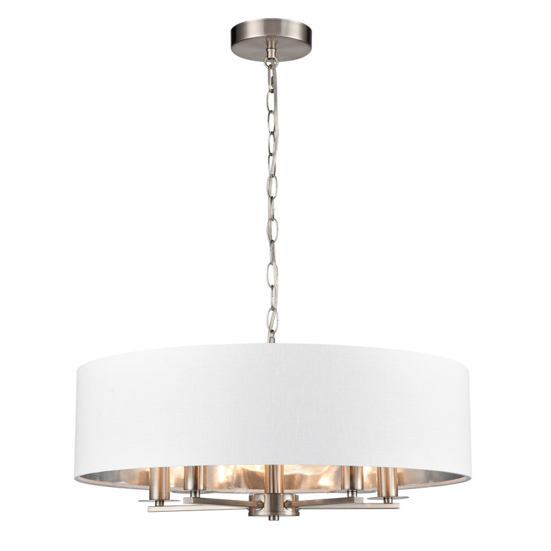 Sonovia - Light Drum Pendant, Satin Nickel, 13.2cm H x 22cm W x 22cm D