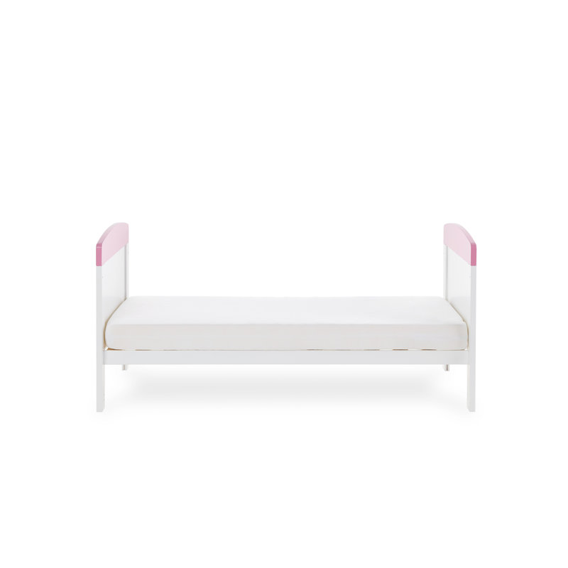 Grace Inspire Cot Bed with Under Drawer, White/Pink
