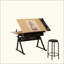 Table à dessin réglable avec 2 tiroirs et tabouret pour bureau à domicile et école-25821256