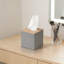 Couvre-boîte à mouchoirs carré moderne, porte-mouchoirs décoratif pour salle de bain, salon, bureau et voiture, design minimaliste avec finition texturée