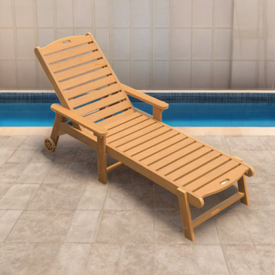 Chaise longue d'extérieur avec dossier réglable Chaise longue d'extérieur en bois
