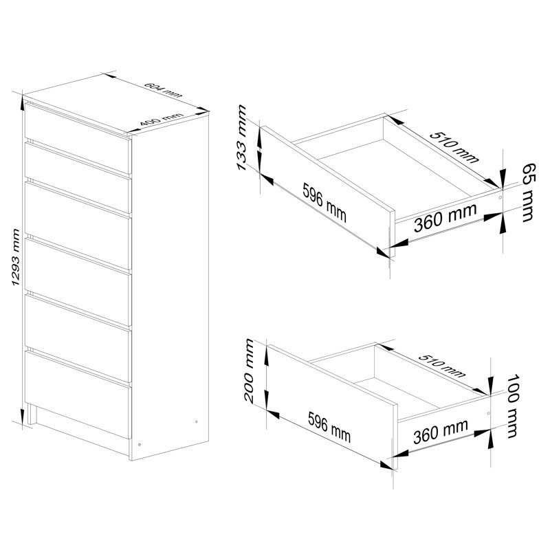 Smajil 6 -Drawer Console