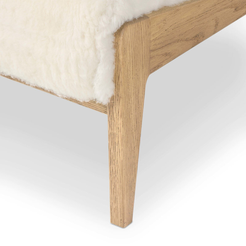 Fabian Chair-Cream Shearling, Aged Smoked Oak, Cream Shearling