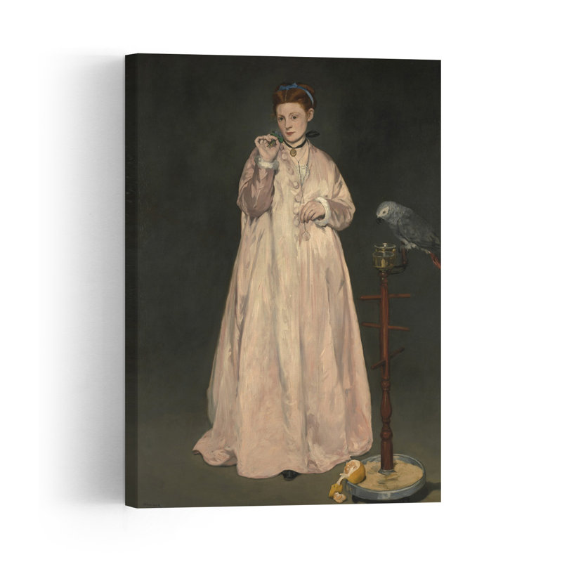 Young Lady In 1866 Abstract Contemporary Bird Portrait Wall Art Print, 60.96cm H x 40.64cm W