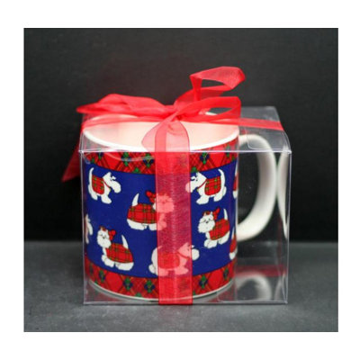 Grande tasse chiot et tartan