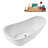 63" Streamline Soaking Glossy White Freestanding Tub With Internal Drain in Brushed GunMetal