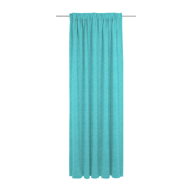 Polyacrylic Opaque Pinch Pleat Curtain Panel, Turquoise, 132cm Width x 395cm Drop