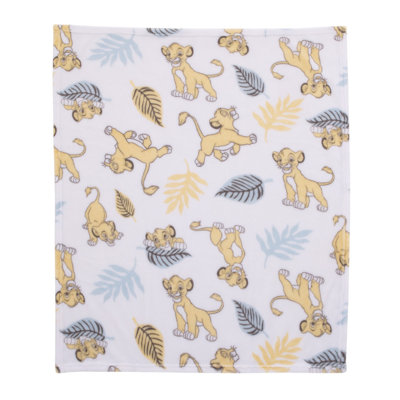 NoJo Disney Lion King Super Soft Simba Leaves French Fiber Baby Blanket