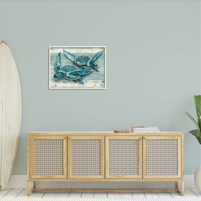«Northpoint Sea Turtles Sealife», art mural texturé giclée par Paul Brent, H 24 po x l 30 po x P 1,5 po